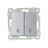 Выключатель проходной 2-клав. (скрытый, без рамки, винт. зажим) серебро, RITA, MUTLUSAN
