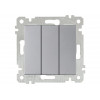 Выключатель 3-клав. (скрытый, без рамки, пруж. зажим) серебро, RITA, MUTLUSAN