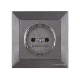 Розетка 1-ая (скрытая, б/з) дымчатая, DARIA, MUTLUSAN