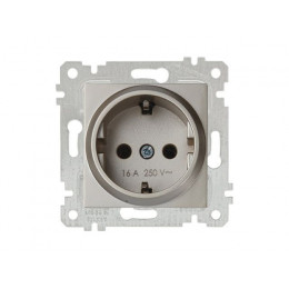 Розетка 1-ая (скрытая, без рамки, с/з) титан, RITA, MUTLUSAN