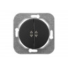 Выключатель 2 клав. проходной (cкрытый, 10А) графит, Прованс, Bylectrica