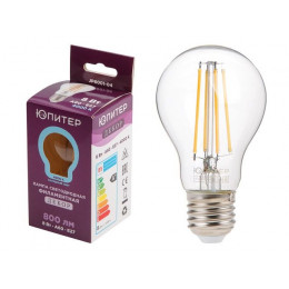 Лампа светодиодная филаментная A60 СТАНДАРТ 8 Вт E27 4000К ЮПИТЕР ДЕКОР