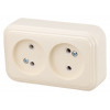 Розетка 2-ая (открытая, б/з) бежевая, Стандарт, Юпитер