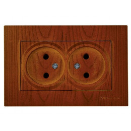 Розетка 2-ая (скрытая, б/з, керамика) вишня, RITA, MUTLUSAN