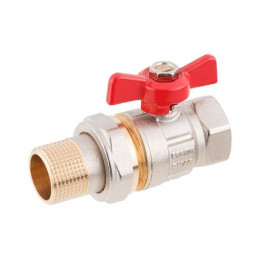 Кран шаровый 1" нар.-вн. бабочка (со сгоном) PN40, AV Engineering