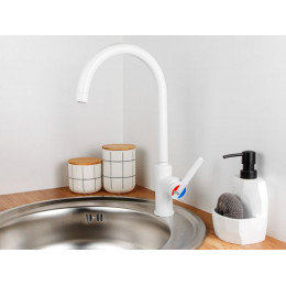 Смеситель для кухни (Lt) D35, серия Lotus белый, a-five