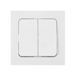 Выключатель 2 клав. проходной (скрытый, 10А) белый, Astrum, BYLECTRICA