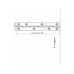 Петля рояльная 250мм, цинк STARFIX