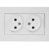 Розетка 2-ая (скрытая, б/з, керамика) белая, RITA, MUTLUSAN