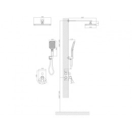 Душевая система (Lt) D35, серия Lily черный, a-five