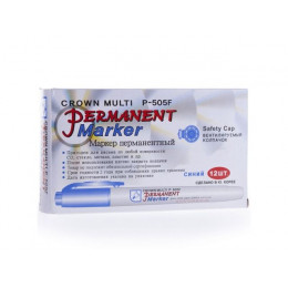 Маркер перманентный Crown "Multi Marker Super Slim" синий, пулевидный