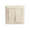 Выключатель 2-клав. (скрытый, пруж. зажим) кремовый, DARIA, MUTLUSAN