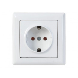 Розетка 1-ая (скрытая, с/з, с/штор) белая, DARIA, MUTLUSAN