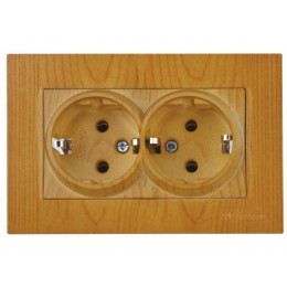 Розетка 2-ая (скрытая,с/з) дуб, RITA, MUTLUSAN