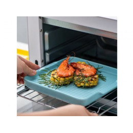 Тарелка- блюдо керамическая, 24.5х21.5х2.3 см, серия ASIAN, черная, PERFECTO LINEA