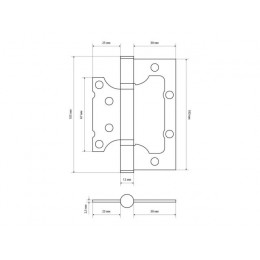 Петля накладная без врезки СТАНДАРТ 100х75х2,5мм 2BB SBP мат.латунь