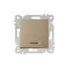Выключатель 1-клав. (с подсветкой, скрытый, без рамки, винт. зажим) золото, RITA, MUTLUSAN