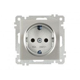 Розетка 1-ая (скрытая, без рамки, с/з) титан, DARIA, MUTLUSAN