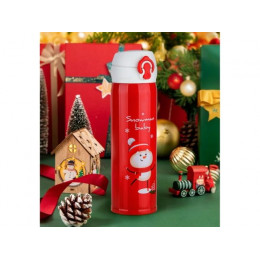 Термос, 480 мл, нержавеющая сталь, MERRY CHRISTMAS, алый, PERFECTO LINEA