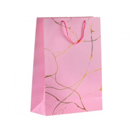 Пакет подарочный с ручками, 42х31х12 см., розовый, серия Amelia, PERFECTO LINEA