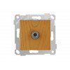 Розетка телевиз. 1-ая (скрытая, без рамки, с/з, 11dB, переходная) дуб, RITA, MUTLUSAN