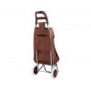 Сумка-тележка хозяйственная на колесах 30 кг, коричневая, полоска, PERFECTO LINEA