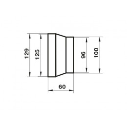 Переходник воздуховода 211 круглых каналов 100х125мм ZERNBERG