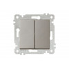 Выключатель 2-клав. (скрытый, без рамки, винт. зажим) титан, RITA, MUTLUSAN