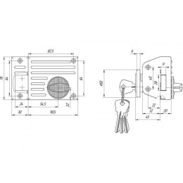 Замок накладной ЗН1-2.1(медь)