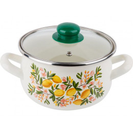 Кастрюля стальная эмалированная, 3.8 л, серия Лимон, PERFECTO LINEA
