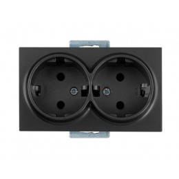 Розетка 2-ая (скрытая,с/з, керамика) дымчатая, DARIA, MUTLUSAN