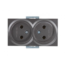 Розетка 2-ая (скрытая, б/з, керамика) дымчатая, RITA, MUTLUSAN