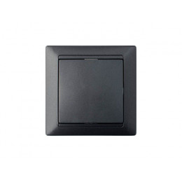 Выключатель 1 клав. с самовозвратом (скрытый, 10А) графит, Стиль, Byletrica