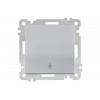Выключатель проходной 1-клав. (скрытый, винт. зажим) серебро, ELITRA, MUTLUSAN