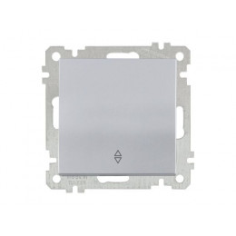 Выключатель проходной 1-клав. (скрытый, винт. зажим) серебро, ELITRA, MUTLUSAN
