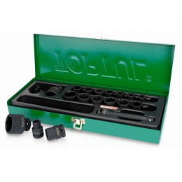 Набор головок ударн. 1/2" 10-32мм 6гр. 18шт TOPTUL