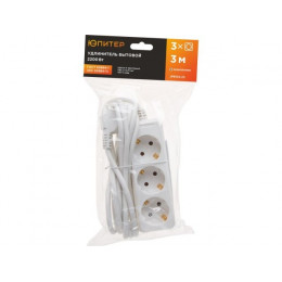 Удлинитель 3м (3 роз., 2,2кВт, с/з, ПВС 3х0,75) Юпитер
