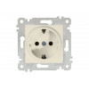Розетка 1-ая (скрытая, без рамки, с/з) кремовая, RITA, MUTLUSAN