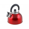 Чайник со свистком, нержавеющая сталь, 2.5 л, серия Holiday, красный металлик, PERFECTO LINEA