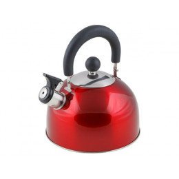 Чайник со свистком, нержавеющая сталь, 2.5 л, серия Holiday, красный металлик, PERFECTO LINEA