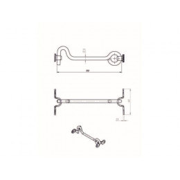 Крючок ветровой 100 мм, белый цинк STARFIX