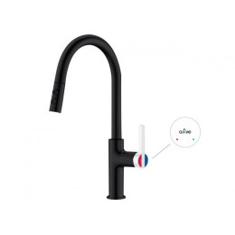 Смеситель для кухни (Lt) D35, серия Rose черный + белый, a-five