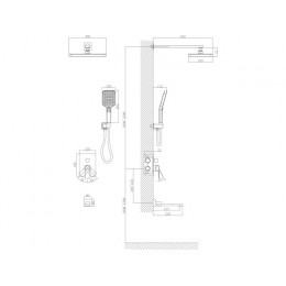 Душевая система (Lt) D35, серия Lily хром, a-five