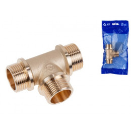 Тройник 3/4" нар.-нар.-нар. с ограничителем, AV Engineering (инд. упак.)
