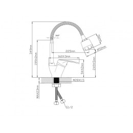 Смеситель для кухни D35, серия 690 черный ECONOCE