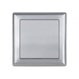 Выключатель 1-клав. (скрытый, винт. зажим) серебро, DARIA, MUTLUSAN