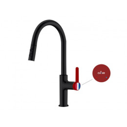Смеситель для кухни (Lt) D35, серия Rose черный + красный, a-five