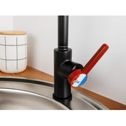 Смеситель для кухни (Lt) D35, серия Rose черный + красный, a-five