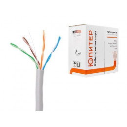 Кабель витая пара U/UTP Cat5E 4х2х24AWG (0.51мм) 305м, медь, внутр. (ПВХ) Юпитер