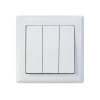 Выключатель 3- клав. (скрытый, пруж. зажим) белый, DARIA, MUTLUSAN